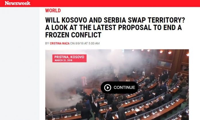 Newsweek": Serbia ka punuar në heshtje që Veriu i Kosovës të shkëmbehet për një copë të Serbisë Jugore