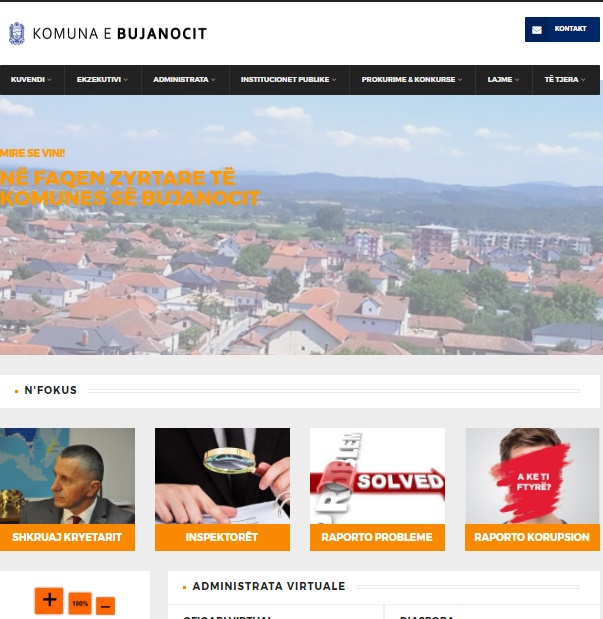 Komuna e Bujanocit me web-faqe moderne dhe të sofistikuar