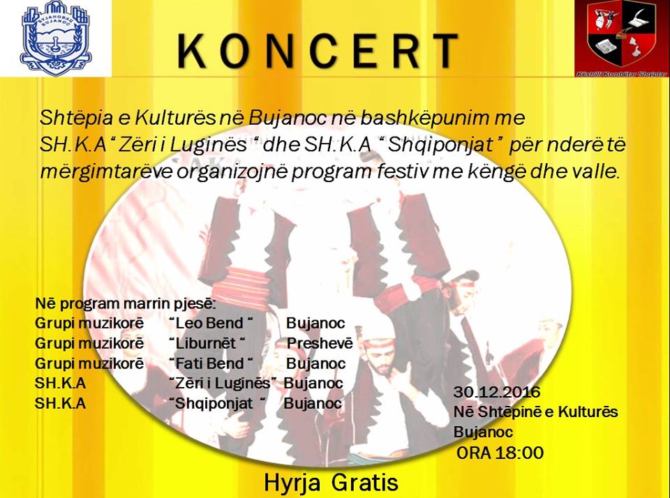 Bujanoci organizon koncert festiv (live) për diasporën