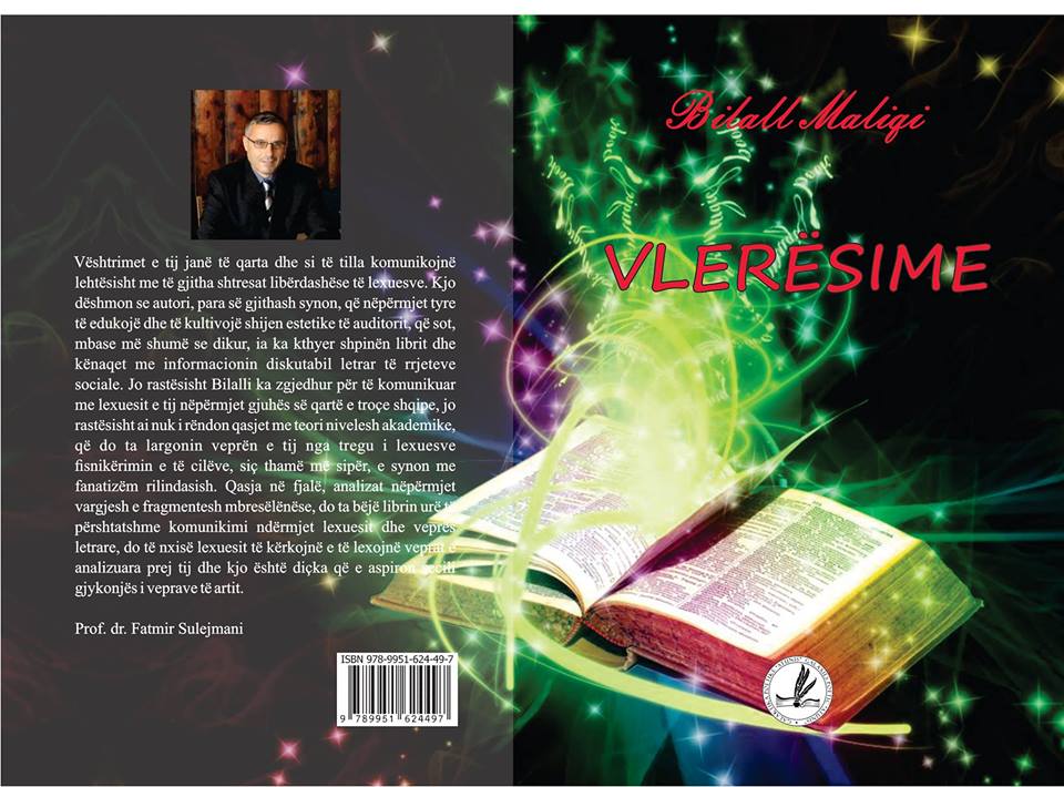 Shtëpia Botuese ATUNIS publikon librin "Vlerësime" të autorit Bilall Maliqi nga Presheva